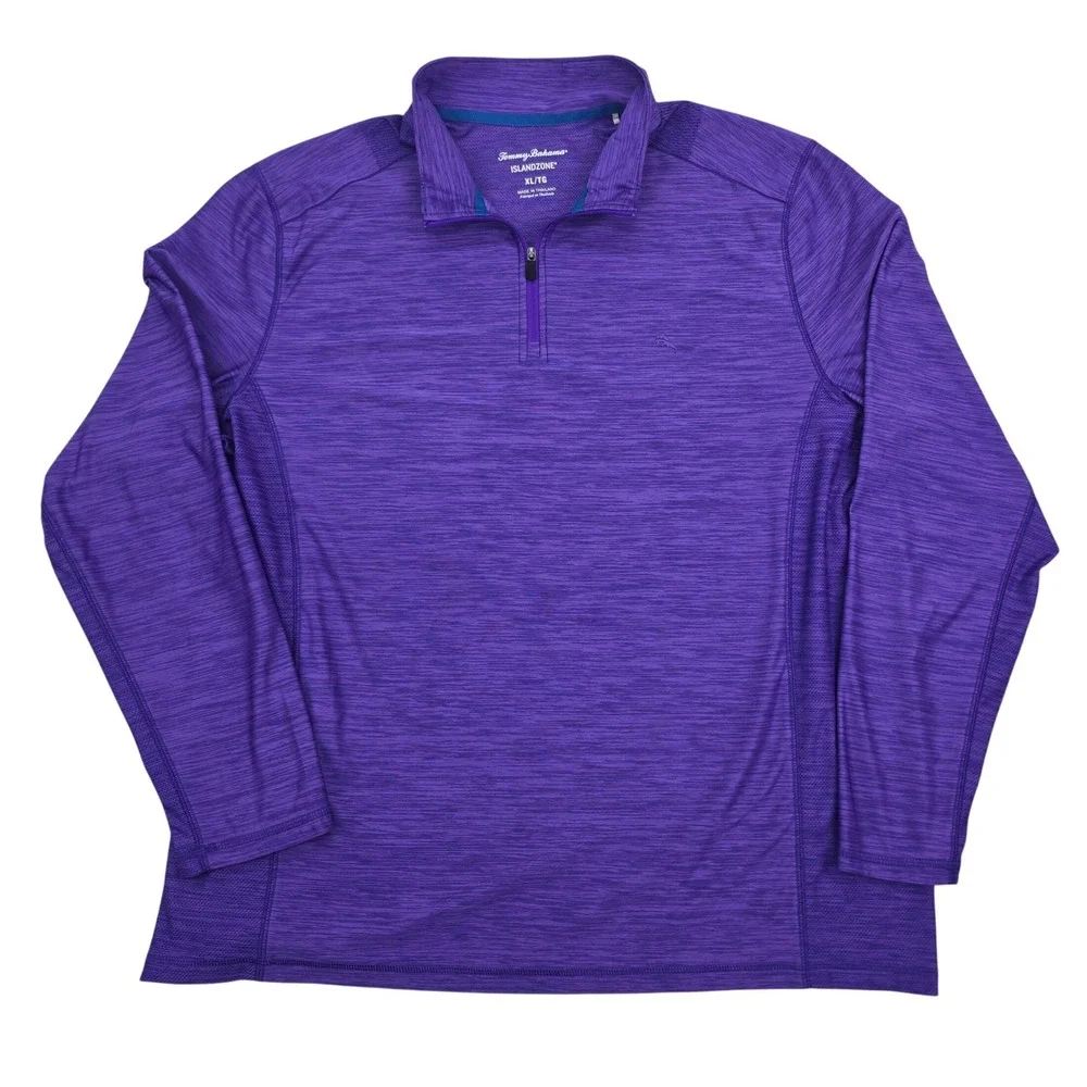 Tommy Bahama IslandZone Pullover Mens XL Purple 1/4 Zip Mesh Golf Lightweight